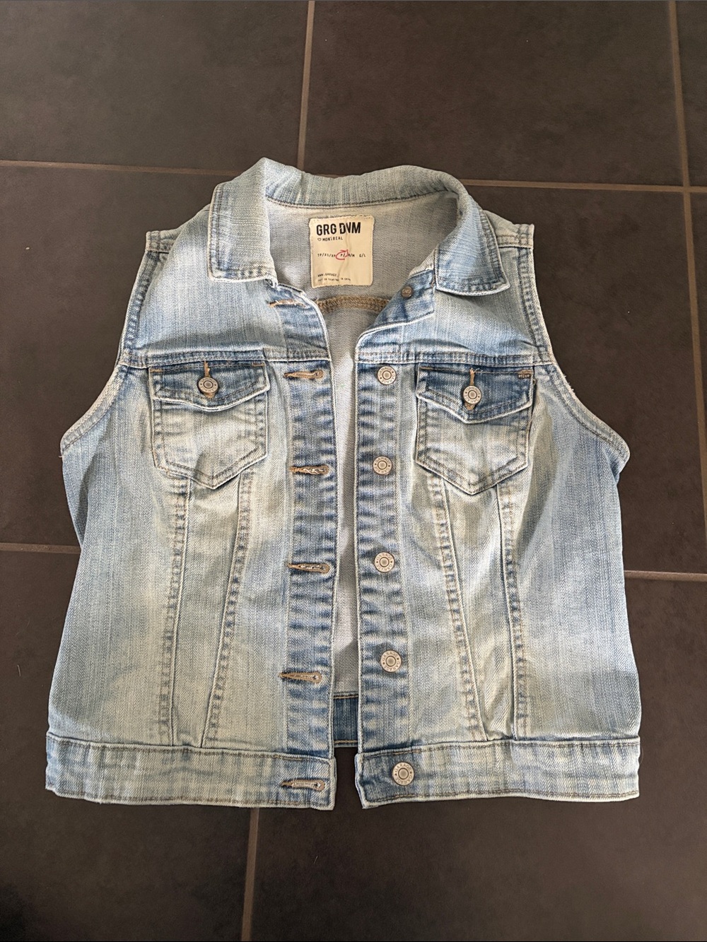 Garage Light Wash Denim Vest SM